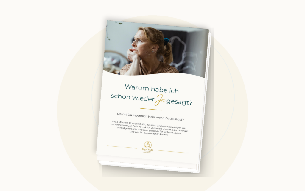 Mockup der 3-Minuten-Übung „Warum habe ich schon wieder Ja gesagt?“